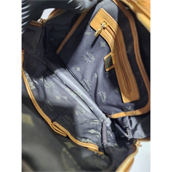 Authentic MCM Visetos Studded Small Stark M Backpack Cognac - Picture 15 of 16